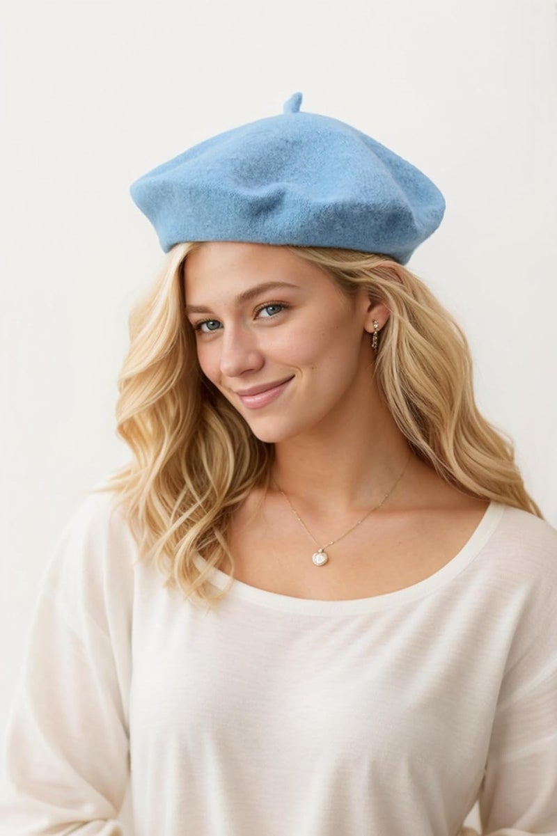 EGANO Women's ​​Beret Hats​​ - French Wool Blend Winter Cap, 70% Wool All-Season Soft ​​Beret Hats for Women​​ (Multi-Color)​ - Image 4